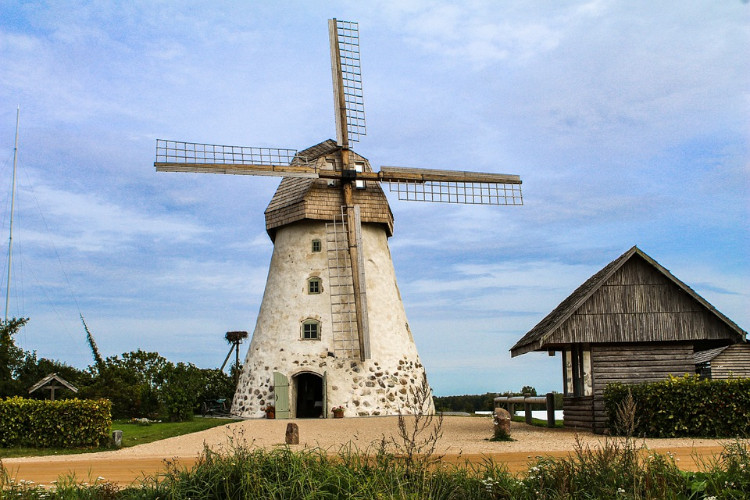 Windmill in the Latvian Countryside