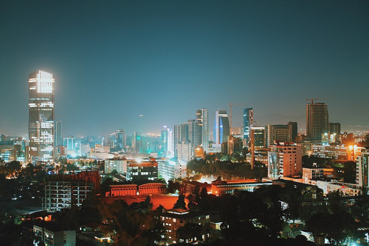 Addis Ababa skyline at night