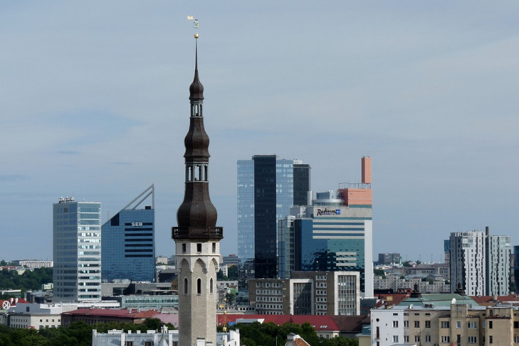 Old and new buildings in Tallinn