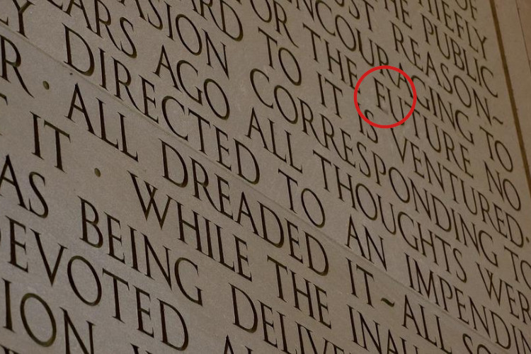 lincoln memorial typo washington dc