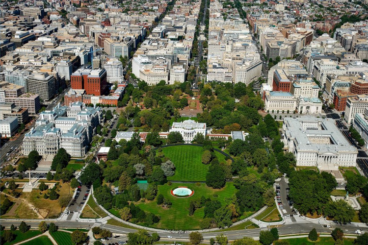 white house from above washington dc